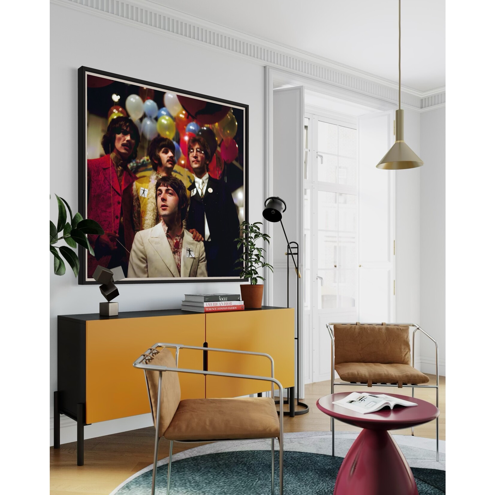 Getty Images Gallery The Beatles at Our World – Framed Photography Print by Michael Ochs via Getty Images Gallery