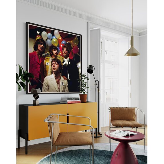 Getty Images Gallery The Beatles at Our World – Framed Photography Print by Michael Ochs via Getty Images Gallery