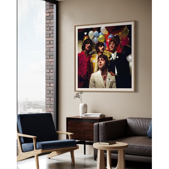 Getty Images Gallery The Beatles at Our World – Framed Photography Print by Michael Ochs via Getty Images Gallery
