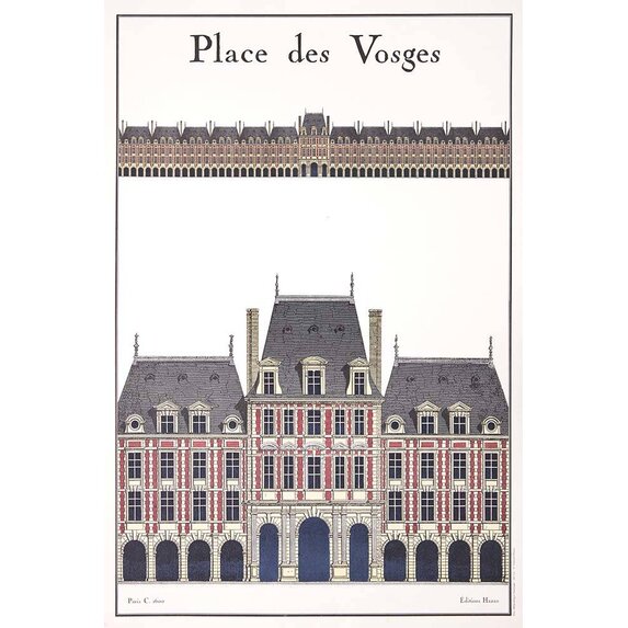 The Picturalist | Fine Art Prints on Paper La Place Des Vosges Architectural Drawing