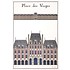 Framed Print on Rag Paper: La Place Des Vosges Architectural Drawing