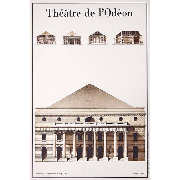 Fine Art Print on Rag Paper Le Theatre de L'Odeon Architectural Drawings