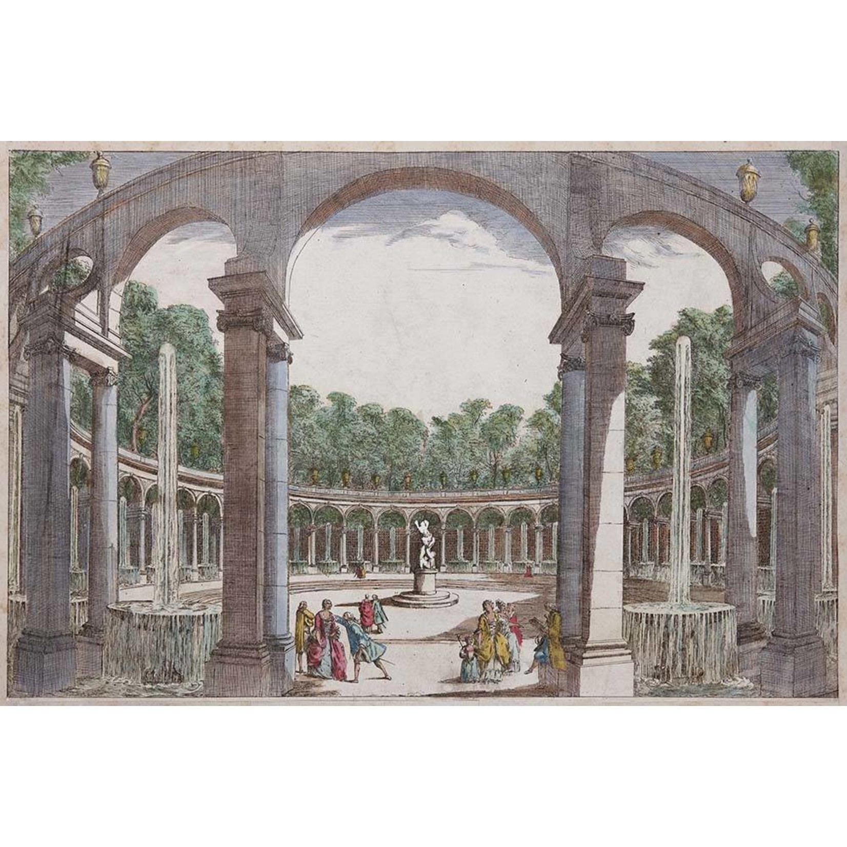 Framed Print on Rag Paper: La Rotonde Antique Architectural Drawings