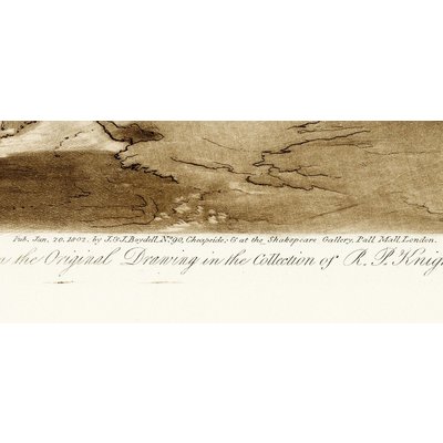 Framed Print on Rag Paper: Antique Pastoral Scene by J. Boydell 1802 Cheapside at the Shakspeare