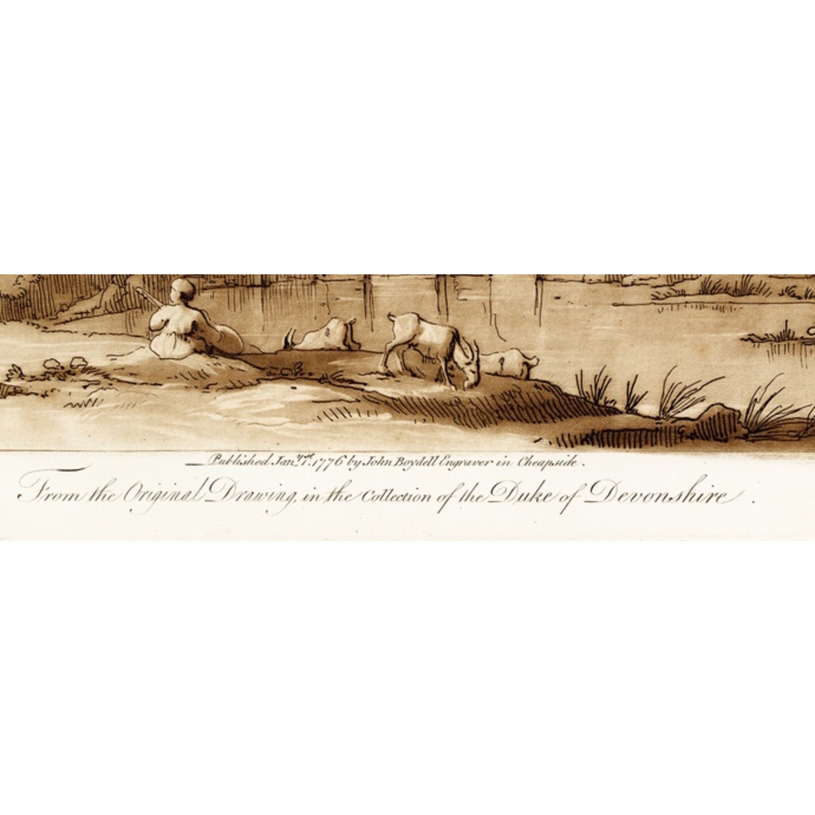 The Picturalist | Fine Art Prints on Paper Antique Pastoral Scene Duke Of Devonshire by J. Boydell 1802