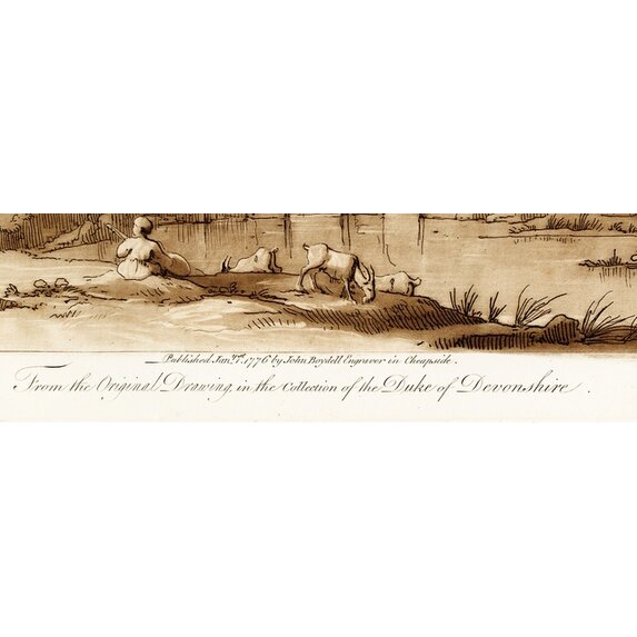 The Picturalist Fine Art Print on Rag Paper: Antique Pastoral Scene Duke Of Devonshire by J. Boydell 1802