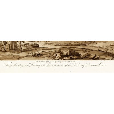 Framed Print on Rag Paper: Antique Pastoral Scene with Bridge Duke Of Devonshire by J. Boydell 1776