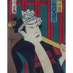 Framed Print on Rag Paper: Japanese Kabuki Uki-yoe Block-print 7