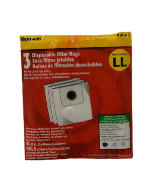 Shop Vac Bags - Type LL 4 Gallon (3 Pack)