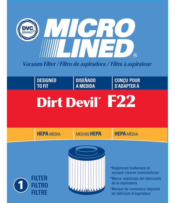 Dirt Devil Hepa Filter - Dirt Devil DVC (F22)