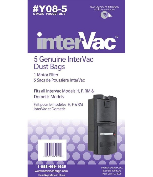 InterVac Hepa Bags - InterVac Garage Vacuum (5 Pack)