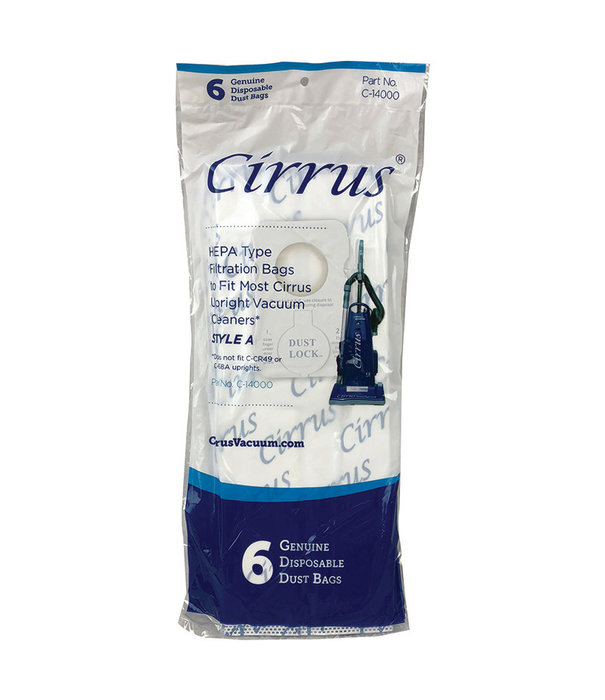 Cirrus Hepa Bags - Cirrus Style A (6 Pack)
