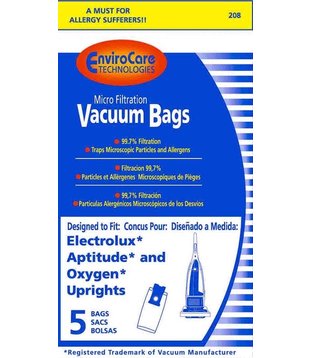 Electrolux EnviroCare Bags - Aptitude & Oxygen Uprights (5 Pack)