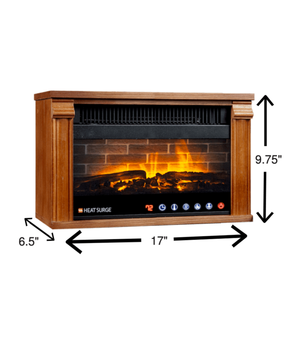Heat Surge Heater Mini Glow - Heat Surge Wide Screen Oak Multi Color Flame