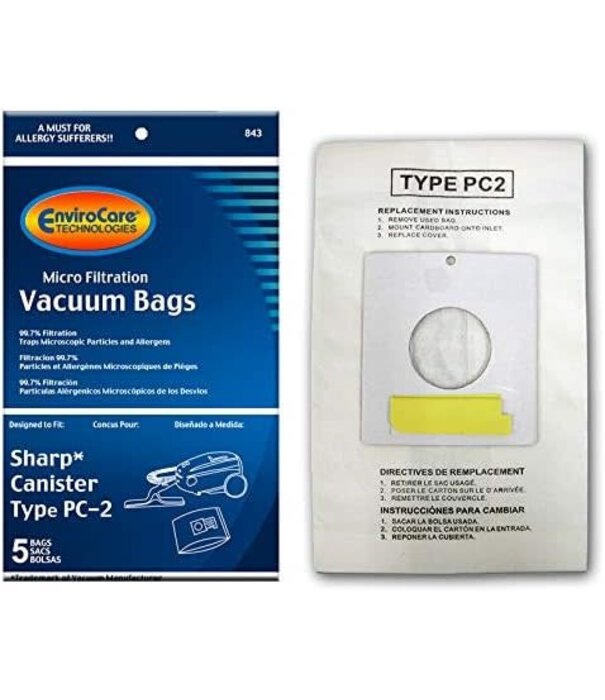 Sharp Sharp EnviroCare Bags - Style PC-2 (5 Pack)