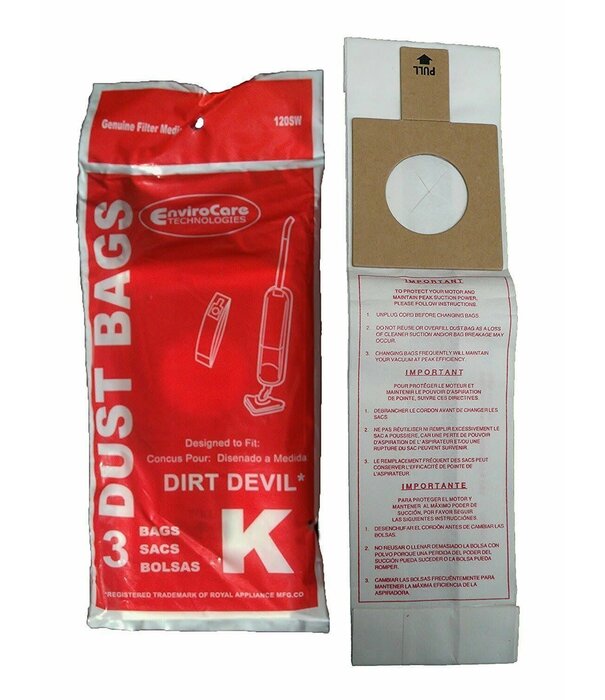 Dirt Devil Dirt Devil EnviroCare Bags - Type K (3 Pack)