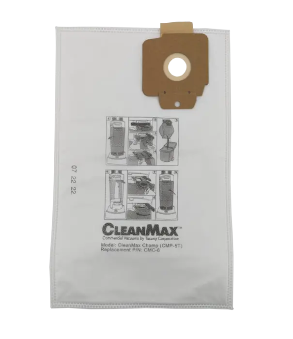 CleanMax Hepa Bags - Cleanmax Champ Commercial Vacuum CMP-5T  (6 Pack)
