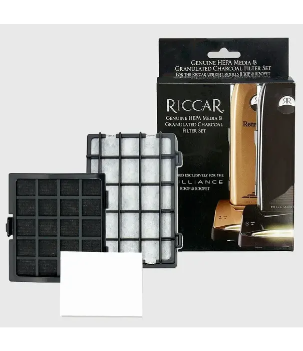 Riccar & Simplicity Hepa Media & Granulated Charcoal Filter Set - Riccar R30p, & R30PET