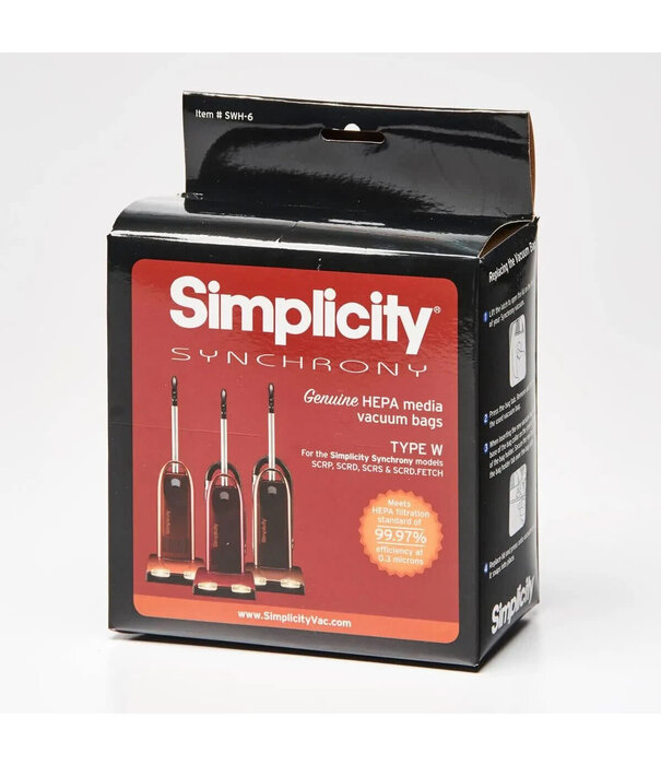 Riccar & Simplicity Simplicity Hepa Bags - Type W (6 Pack)