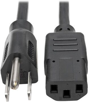 12" Pig Tail Cord - Computer Style Female Connection  3 Wire 18awg (Black)