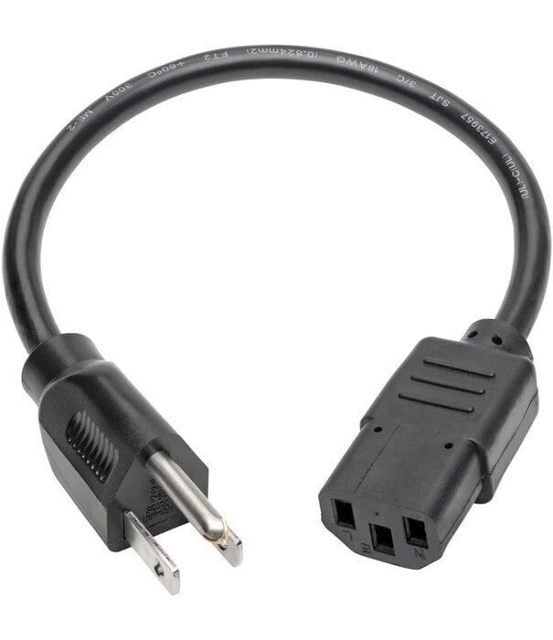 Miscellaneous 12" Pig Tail Cord - Computer Style Female Connection  3 Wire 18awg (Black)