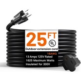 Extension Cord - 16 AWG 3 Prong 25'  (Black)