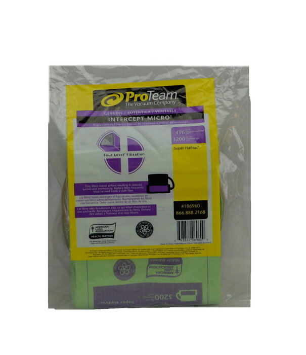 ProTeam Proteam Disposable Bags  - Half Vac/Intercept 6Qt (10 pack)