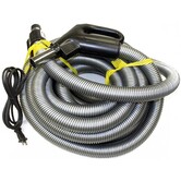 Central Vacuum Hose - Dual Voltage Switch And Pigtail (35' Black & Gray)