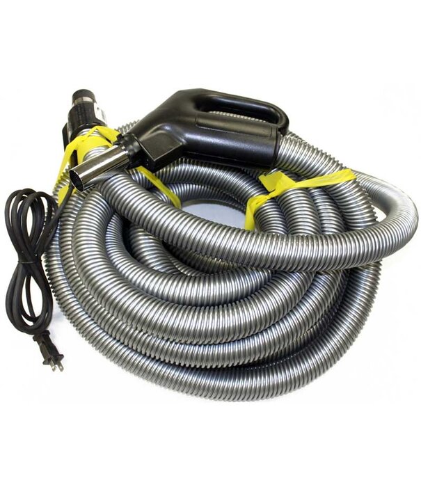 Central Vacuum Central Vacuum Hose - Dual Voltage Switch And Pigtail (35' Black & Gray)