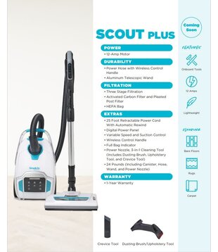 Simplicity Canister Vacuum - Scout Plus (Full size nozzle)