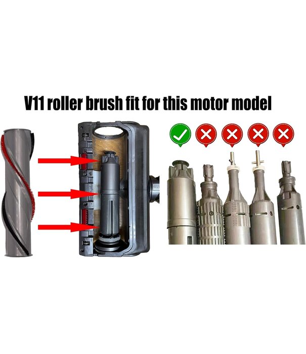 Dyson Brush Bar Service Assembly - Dyson 970135-01 V11, SV10, SV12, SV14 (Torque Drive Version Only - Silver)