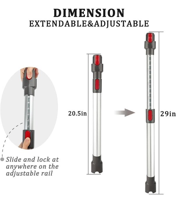 Dyson Adjustable Wand Assembly - Dyson V15 V7 V8 V10 V11 20.5" to 29" (Replacement)