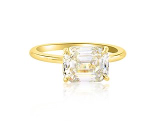 Trabert Goldsmiths 2.35ct Emerald Cut Moissanite Aura Ring E1759