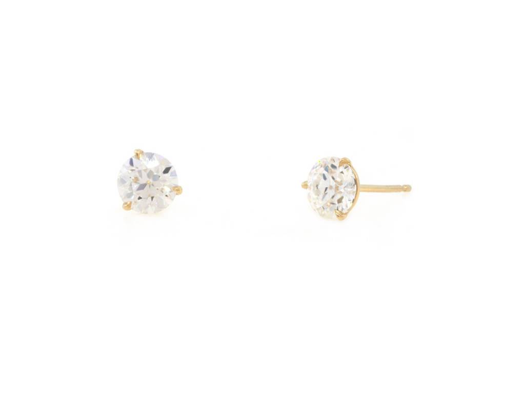 1 60ct Moissanite Stud Earrings E1820 Trabert Goldsmiths Trabert Goldsmiths 1 56ct Old Euro Cut Moissanite Stud Earrings