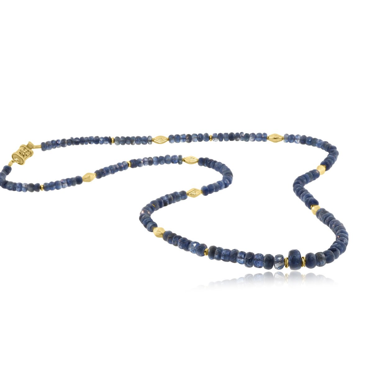 Trabert Goldsmiths Kyanite and Gold Beaded Necklace
