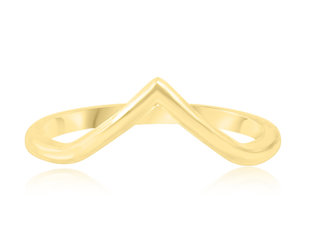 Trabert Goldsmiths Vita V-Shaped 18k Yellow Gold Ring E2160