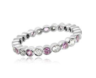 Beverley K Collection Pink Sapphire and Diamond Eternity Band AB179