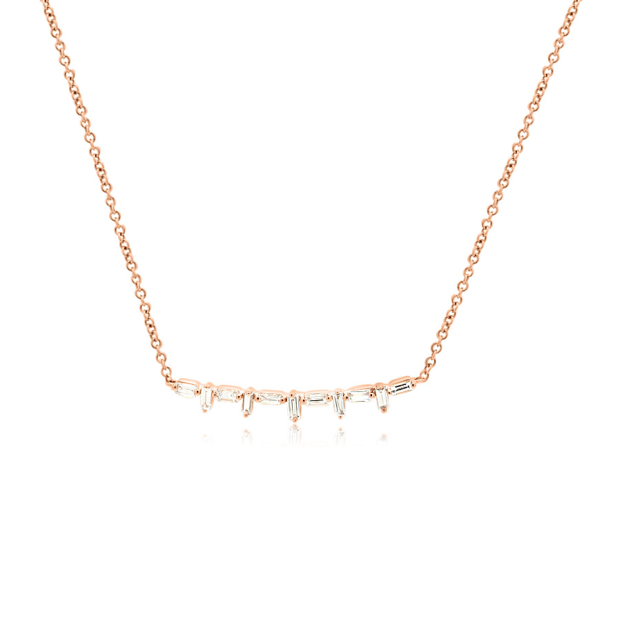 Baguette Diamond Bar Necklace