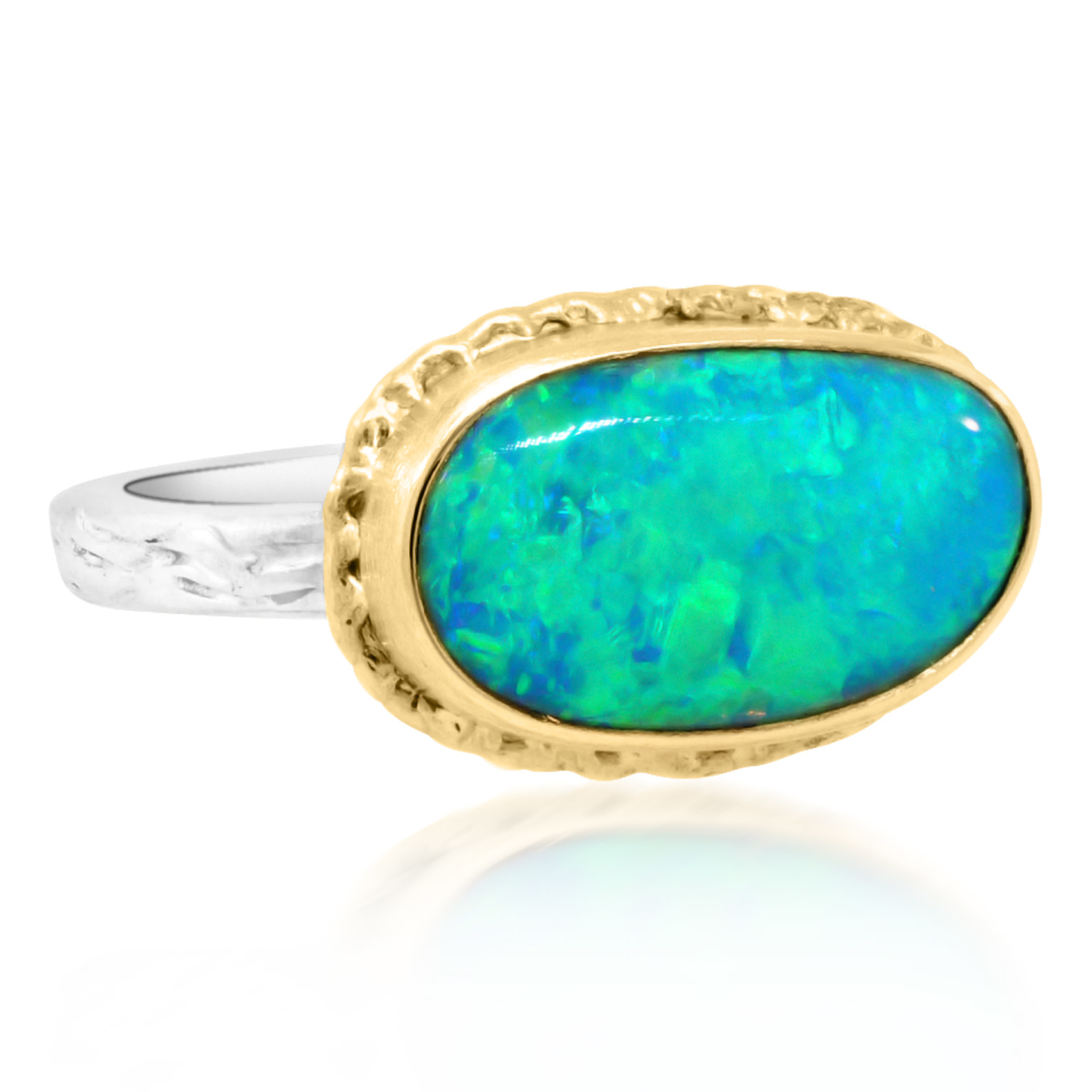 Jamie Joseph Jewelry Designs Oval Crystal Opal Bezel Ring