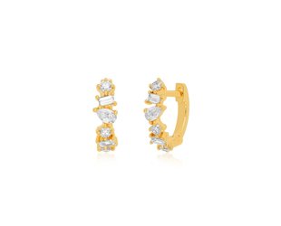 EF Collection Multi Faceted Dia Mini Huggie Earrings EF26