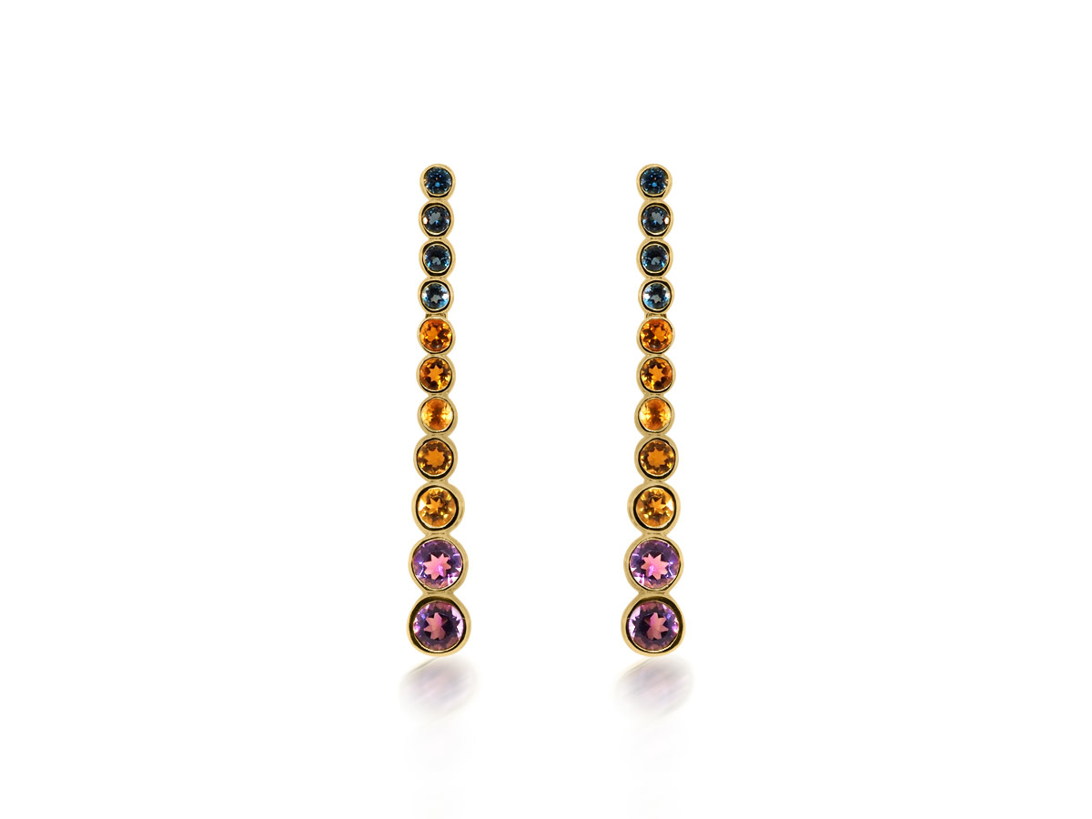 Beverley K Collection Multi Stone Drop Earrings