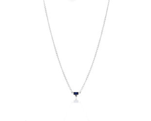 Sapphire & Diamond White Gold Necklace LN132