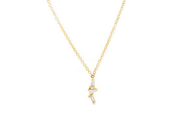 Trabert Goldsmiths Mixed Baguette Diamond Gold Necklace E3188