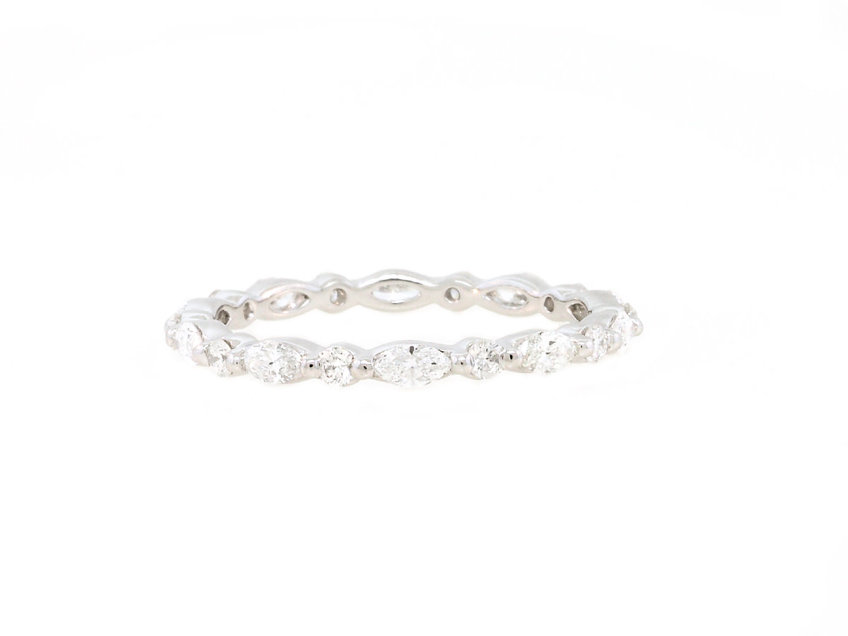 Beverley K Collection Marquise and Round White Gold Eternity Band