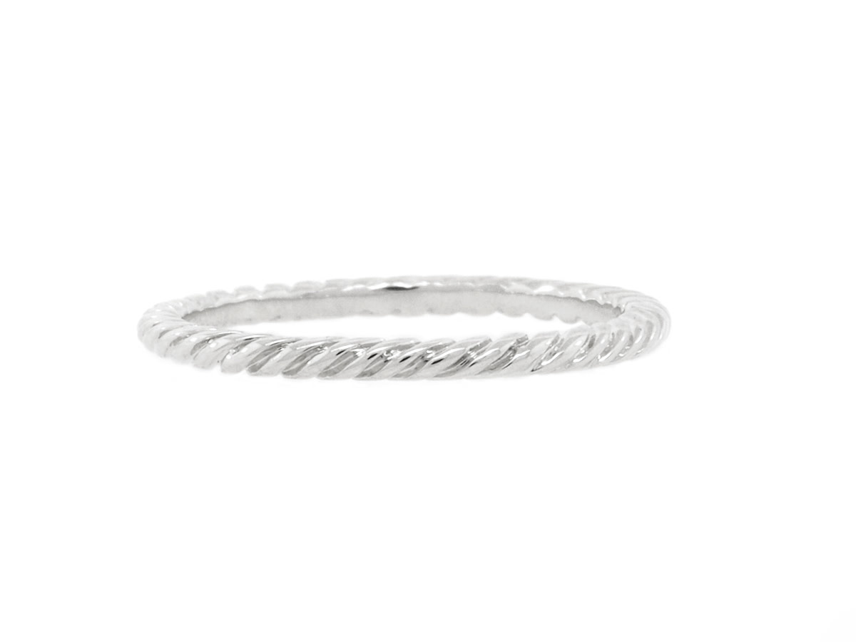 Beverley K Collection White Gold Twist Band