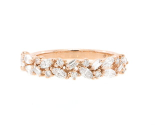 Beverley K Collection Mixed Diamond Garland Rose Gold Ring AB575