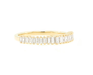 Beverley K Collection Vertical Baguette Diamond Gold Band AB573