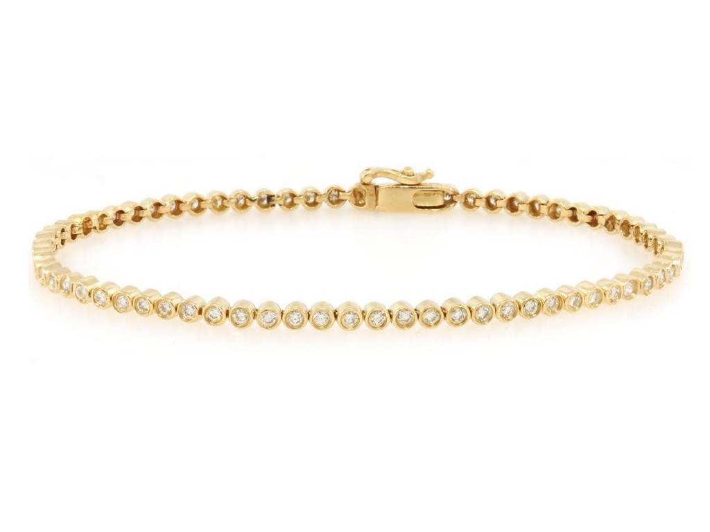 Bezel Set Gold Diamond Tennis Bracelet Bezel Set Gold Diamond Tennis Bracelet