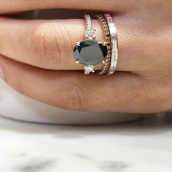 13 Black Engagement Rings For Brides With A Dark Side