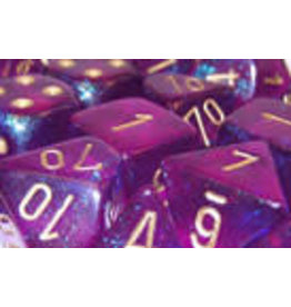 Chessex Polyhedral 7 Dice Set Borealis Royal Purple w/Gold CHX27467